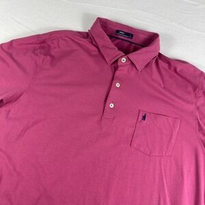 Johnnie-O Mens Pink Polo Shirt Short Sleeve Pocket XL Cotton Spandex Golf Casual
